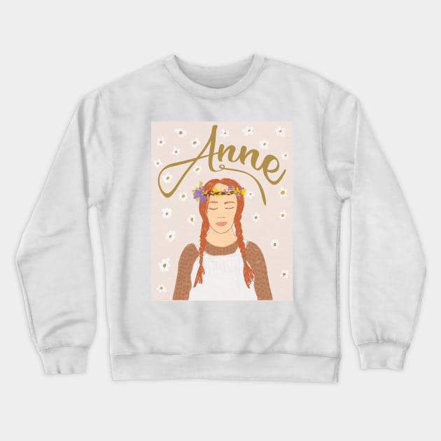 Anne with an E, ,Ae of Green Gables portrait Crewneck Sweatshirt by FreckledBliss